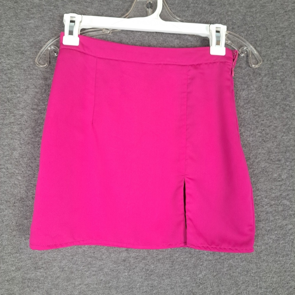 Superdown‎ Mini Skirt Slit Hot Pink Zip Size XS